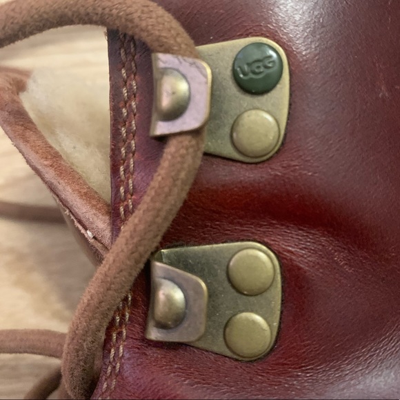 Rare UGG Cordovan Leather Hannen Boot with shearling liner - Picture 11 of 16